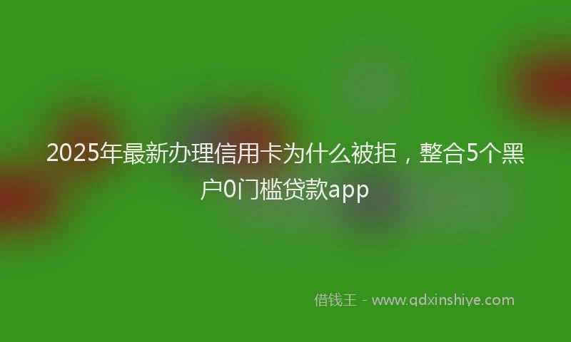 2025年最新办理信用卡为什么被拒，整合5个黑户0门槛贷款app