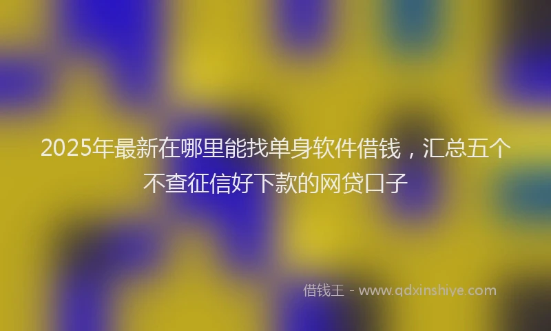 2025年最新在哪里能找单身软件借钱，汇总五个不查征信好下款的网贷口子