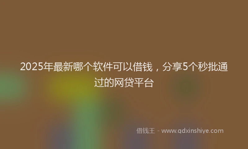 2025年最新哪个软件可以借钱，分享5个秒批通过的网贷平台