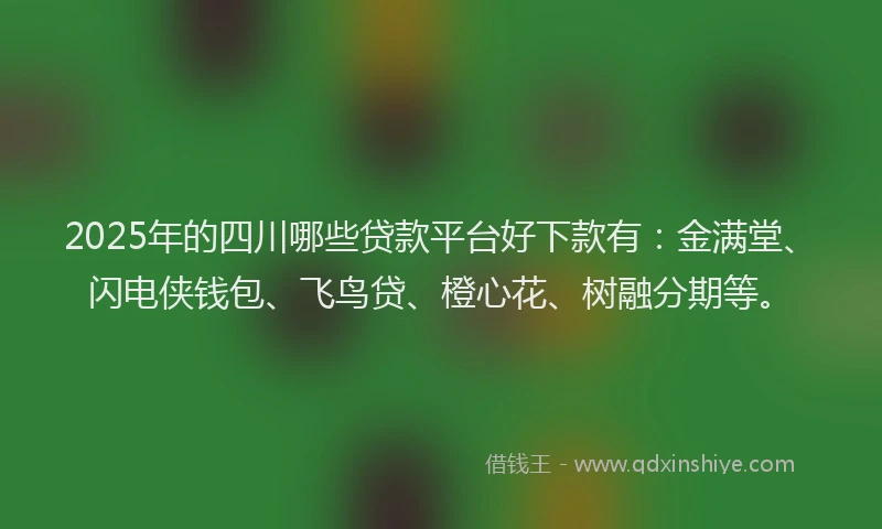 2025年的四川哪些贷款平台好下款有：金满堂、闪电侠钱包、飞鸟贷、橙心花、树融分期等。