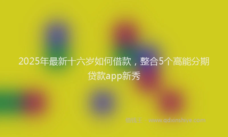 2025年最新十六岁如何借款，整合5个高能分期贷款app新秀