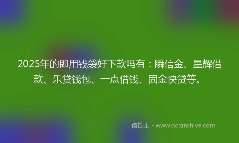 2025年的即用钱袋好下款吗有：瞬信金、星辉借款、乐贷钱包、一点借钱、固金快贷等。