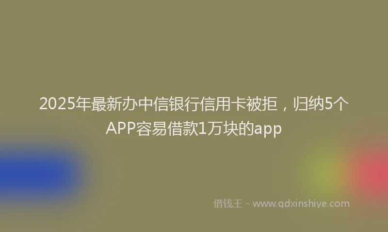2025年最新办中信银行信用卡被拒，归纳5个APP容易借款1万块的app