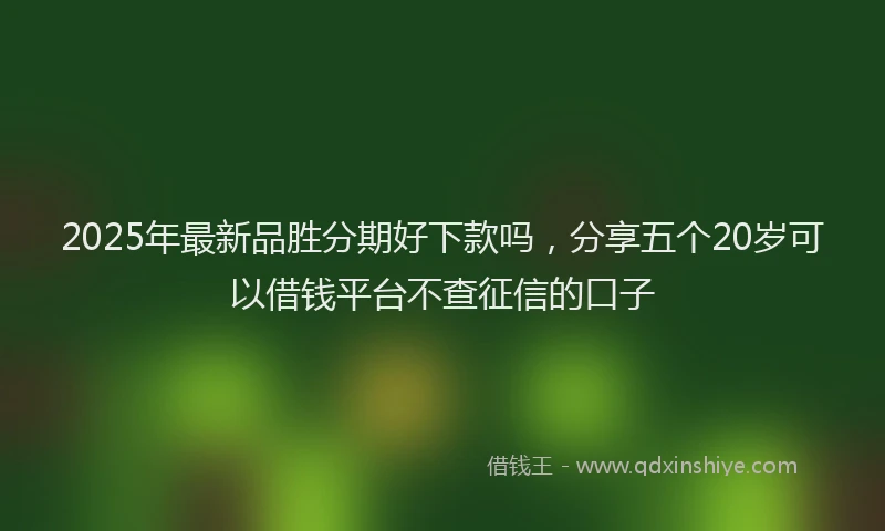 2025年最新品胜分期好下款吗，分享五个20岁可以借钱平台不查征信的口子