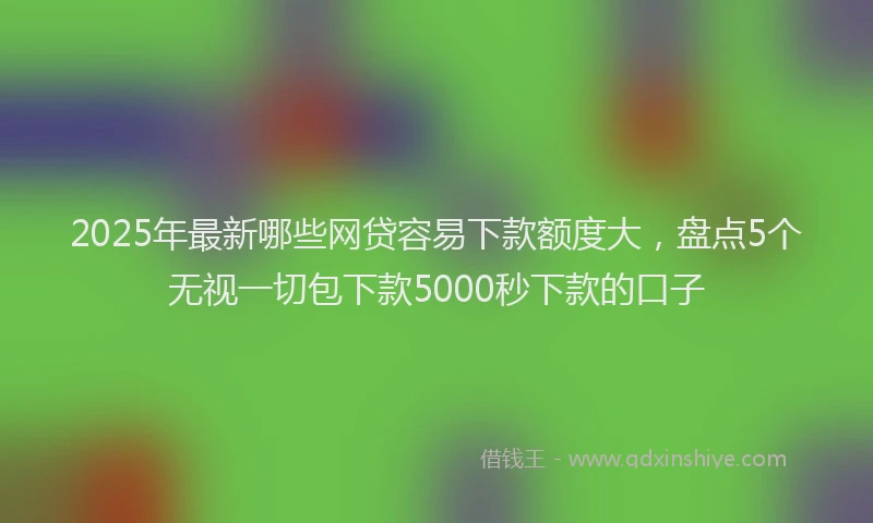 2025年最新哪些网贷容易下款额度大，盘点5个无视一切包下款5000秒下款的口子