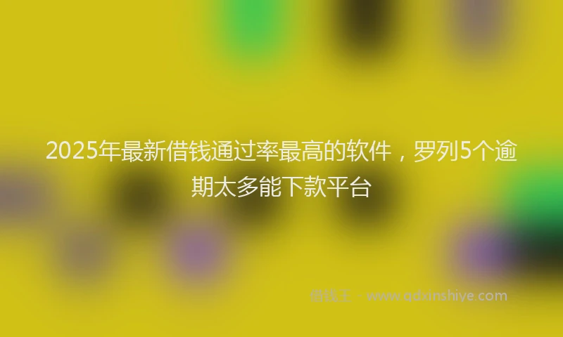 2025年最新借钱通过率最高的软件，罗列5个逾期太多能下款平台