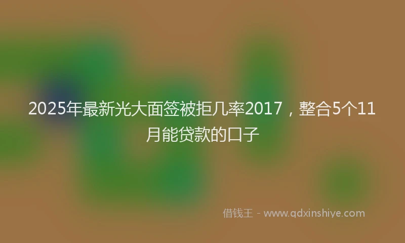 2025年最新光大面签被拒几率2017，整合5个11月能贷款的口子