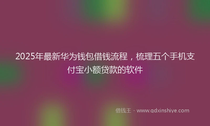 2025年最新华为钱包借钱流程，梳理五个手机支付宝小额贷款的软件