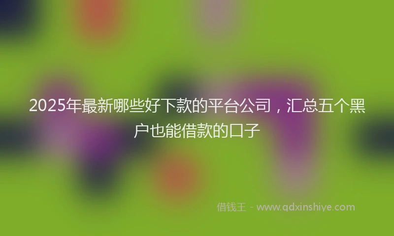 2025年最新哪些好下款的平台公司，汇总五个黑户也能借款的口子