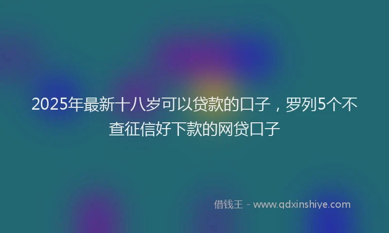 2025年最新十八岁可以贷款的口子，罗列5个不查征信好下款的网贷口子