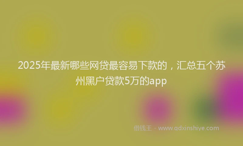 2025年最新哪些网贷最容易下款的，汇总五个苏州黑户贷款5万的app