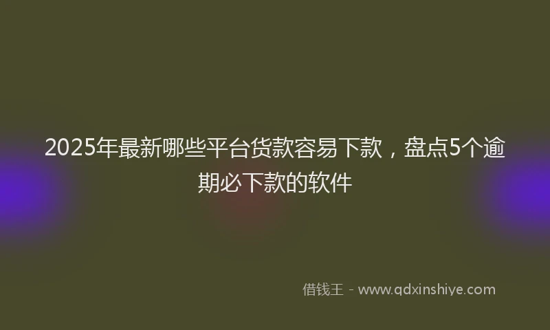 2025年最新哪些平台货款容易下款，盘点5个逾期必下款的软件