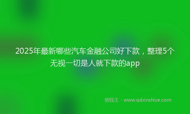 2025年最新哪些汽车金融公司好下款，整理5个无视一切是人就下款的app