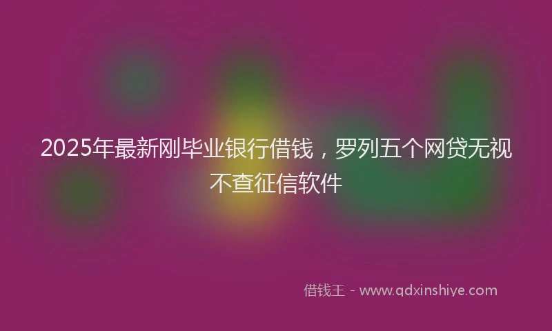 2025年最新刚毕业银行借钱，罗列五个网贷无视不查征信软件