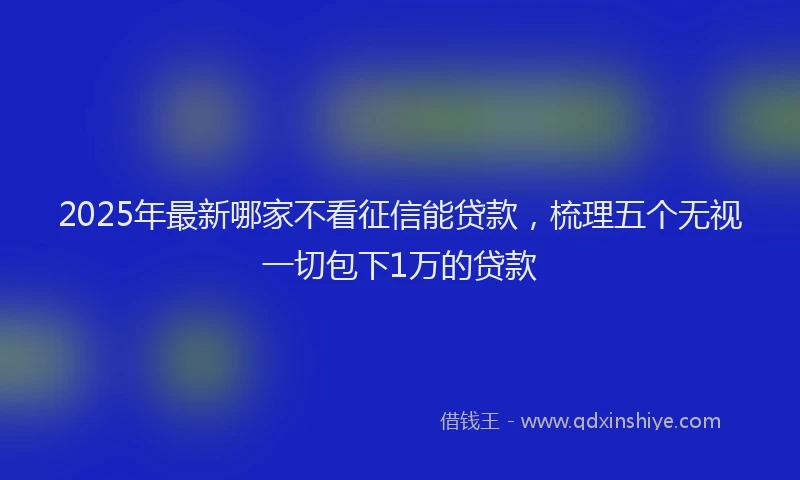 2025年最新哪家不看征信能贷款，梳理五个无视一切包下1万的贷款