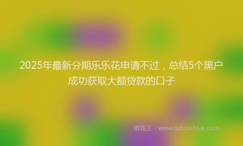 2025年最新分期乐乐花申请不过，总结5个黑户成功获取大额贷款的口子
