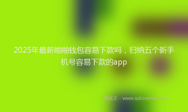 2025年最新啪啪钱包容易下款吗，归纳五个新手机号容易下款的app