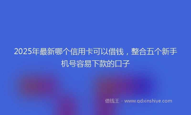 2025年最新哪个信用卡可以借钱，整合五个新手机号容易下款的口子