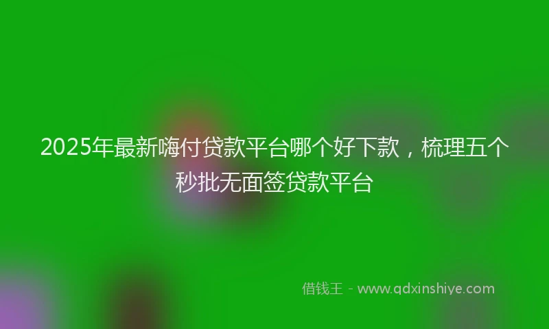 2025年最新嗨付贷款平台哪个好下款，梳理五个秒批无面签贷款平台