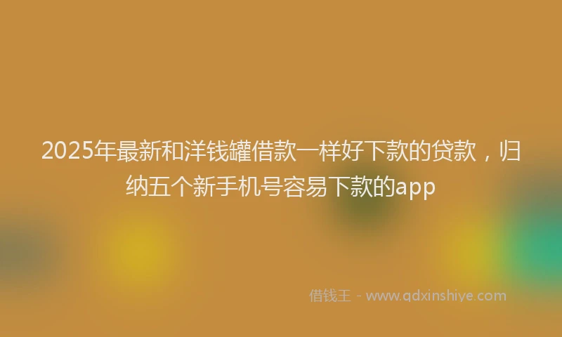 2025年最新和洋钱罐借款一样好下款的贷款，归纳五个新手机号容易下款的app