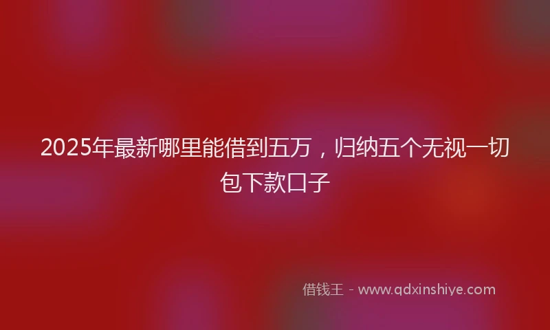 2025年最新哪里能借到五万，归纳五个无视一切包下款口子