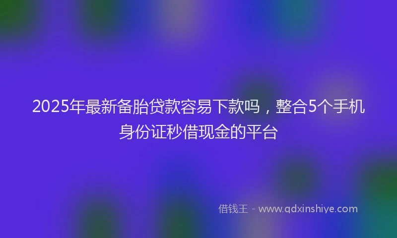 2025年最新备胎贷款容易下款吗，整合5个手机身份证秒借现金的平台