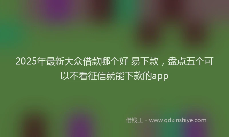2025年最新大众借款哪个好 易下款，盘点五个可以不看征信就能下款的app