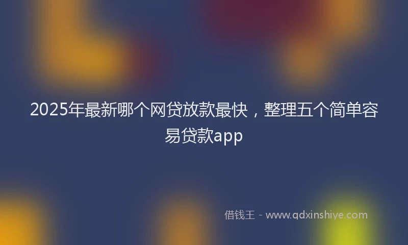2025年最新哪个网贷放款最快，整理五个简单容易贷款app