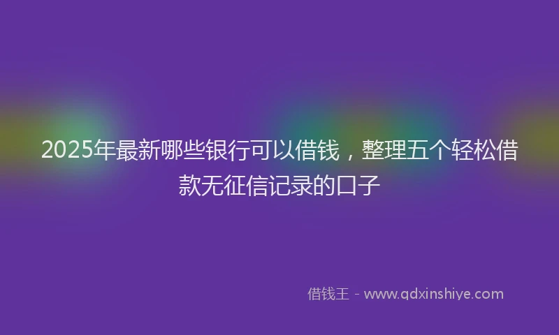 2025年最新哪些银行可以借钱，整理五个轻松借款无征信记录的口子
