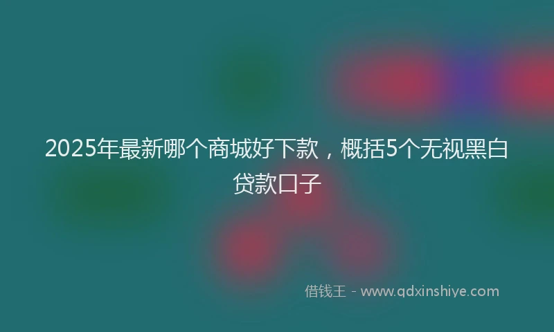 2025年最新哪个商城好下款，概括5个无视黑白贷款口子