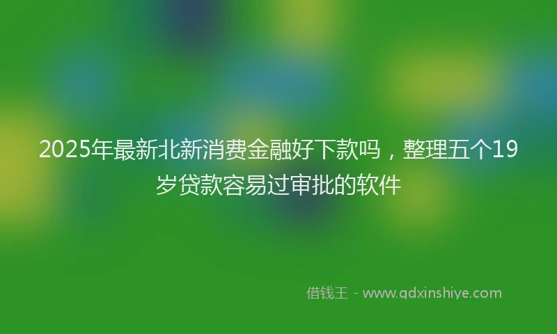 2025年最新北新消费金融好下款吗，整理五个19岁贷款容易过审批的软件