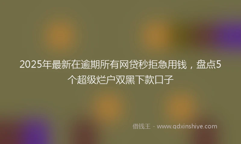2025年最新在逾期所有网贷秒拒急用钱，盘点5个超级烂户双黑下款口子