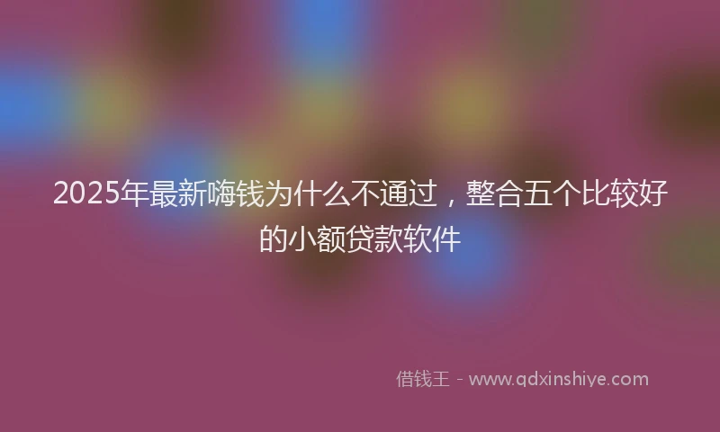 2025年最新嗨钱为什么不通过，整合五个比较好的小额贷款软件