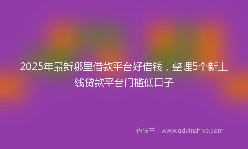 2025年最新哪里借款平台好借钱，整理5个新上线贷款平台门槛低口子
