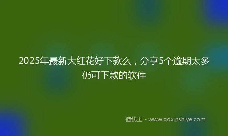 2025年最新大红花好下款么，分享5个逾期太多仍可下款的软件
