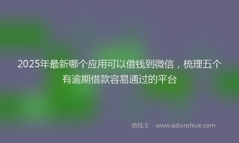 2025年最新哪个应用可以借钱到微信，梳理五个有逾期借款容易通过的平台