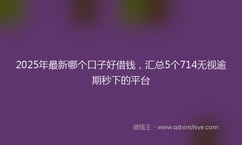 2025年最新哪个口子好借钱，汇总5个714无视逾期秒下的平台
