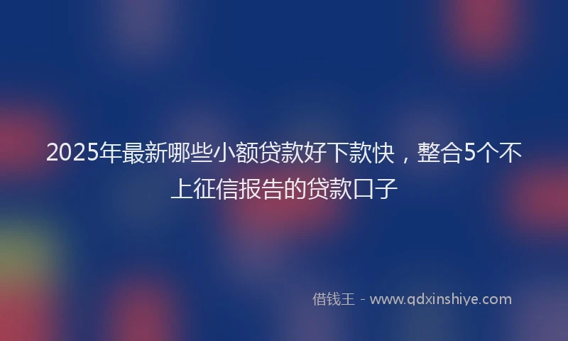 2025年最新哪些小额贷款好下款快，整合5个不上征信报告的贷款口子