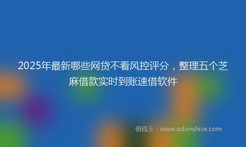 2025年最新哪些网贷不看风控评分，整理五个芝麻借款实时到账速借软件