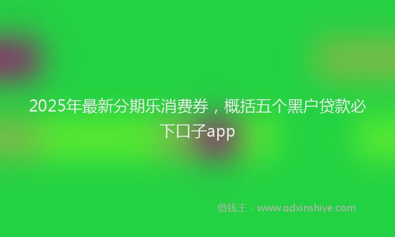 2025年最新分期乐消费券，概括五个黑户贷款必下口子app