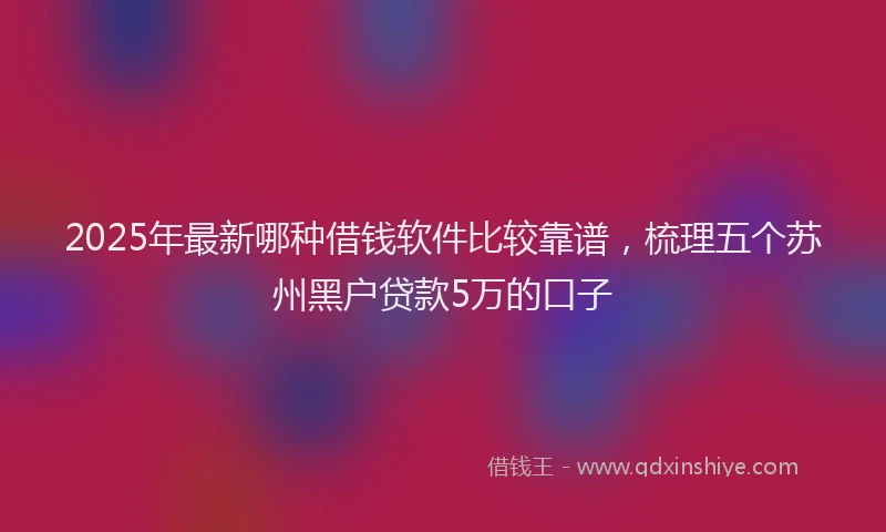 2025年最新哪种借钱软件比较靠谱，梳理五个苏州黑户贷款5万的口子