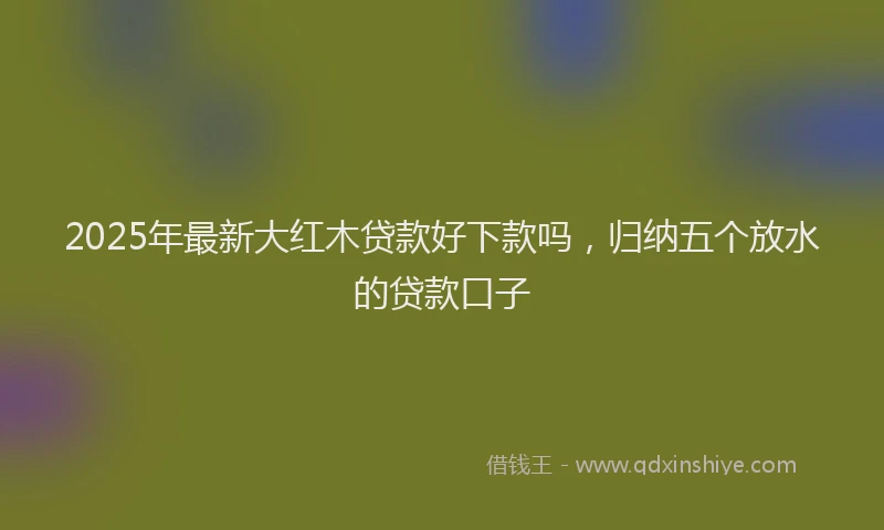 2025年最新大红木贷款好下款吗，归纳五个放水的贷款口子