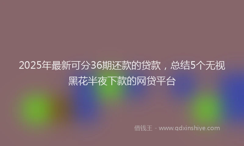 2025年最新可分36期还款的贷款，总结5个无视黑花半夜下款的网贷平台