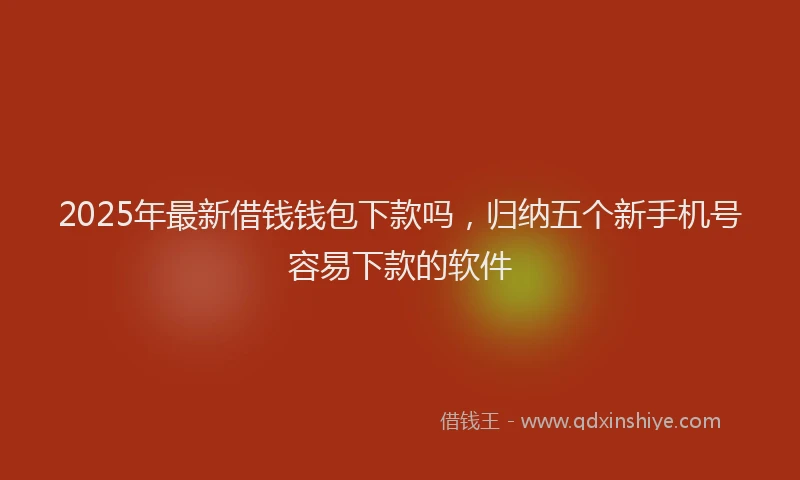 2025年最新借钱钱包下款吗，归纳五个新手机号容易下款的软件