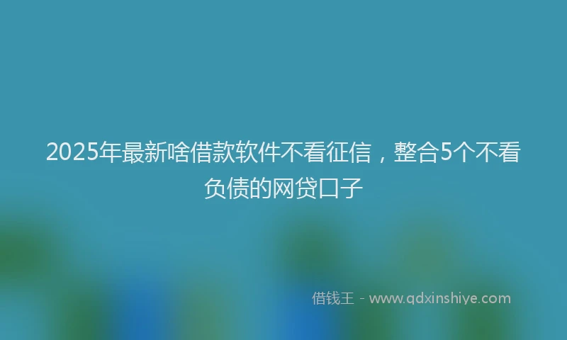 2025年最新啥借款软件不看征信，整合5个不看负债的网贷口子