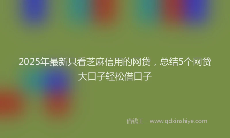 2025年最新只看芝麻信用的网贷，总结5个网贷大口子轻松借口子