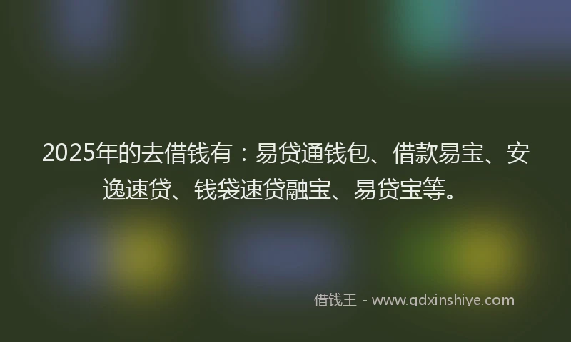 2025年的去借钱有：易贷通钱包、借款易宝、安逸速贷、钱袋速贷融宝、易贷宝等。