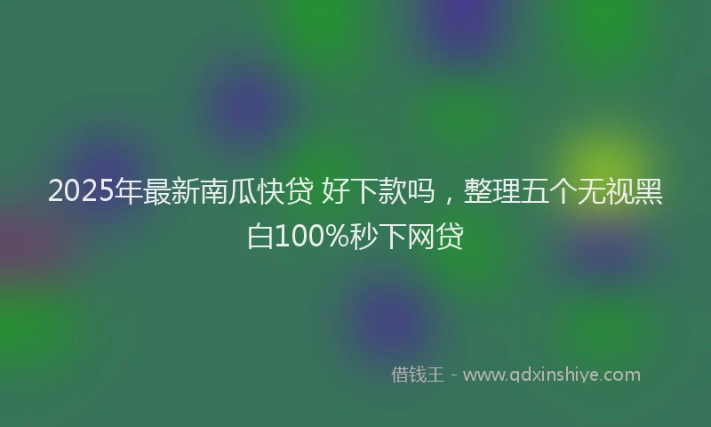 2025年最新南瓜快贷 好下款吗，整理五个无视黑白100%秒下网贷