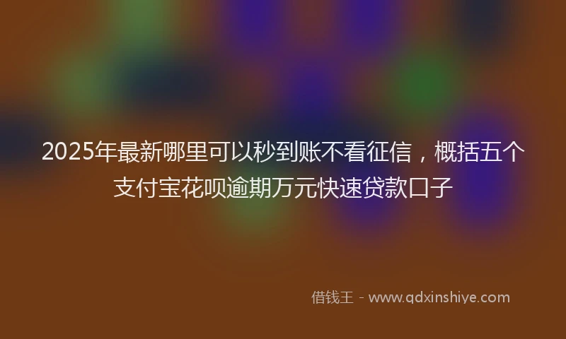 2025年最新哪里可以秒到账不看征信，概括五个支付宝花呗逾期万元快速贷款口子