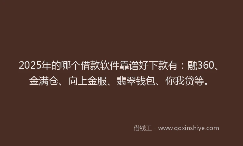 2025年的哪个借款软件靠谱好下款有：融360、金满仓、向上金服、翡翠钱包、你我贷等。